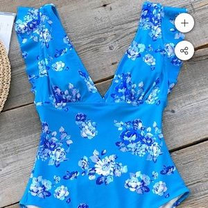 Cute floral one piece suit